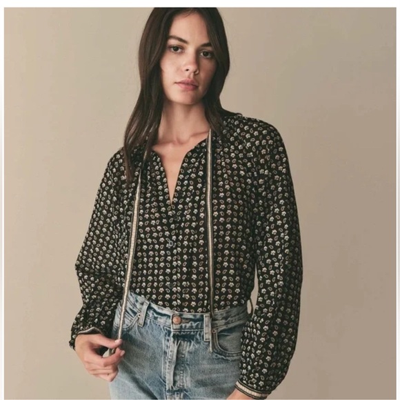 Doen Amina Top Black Paisley size S